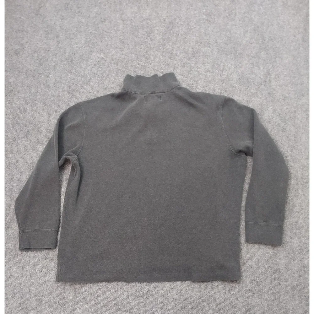 Vtg POLO RALPH LAUREN Sweater Mens Large Gray 1/4 Zip PUllover Pony Cotton